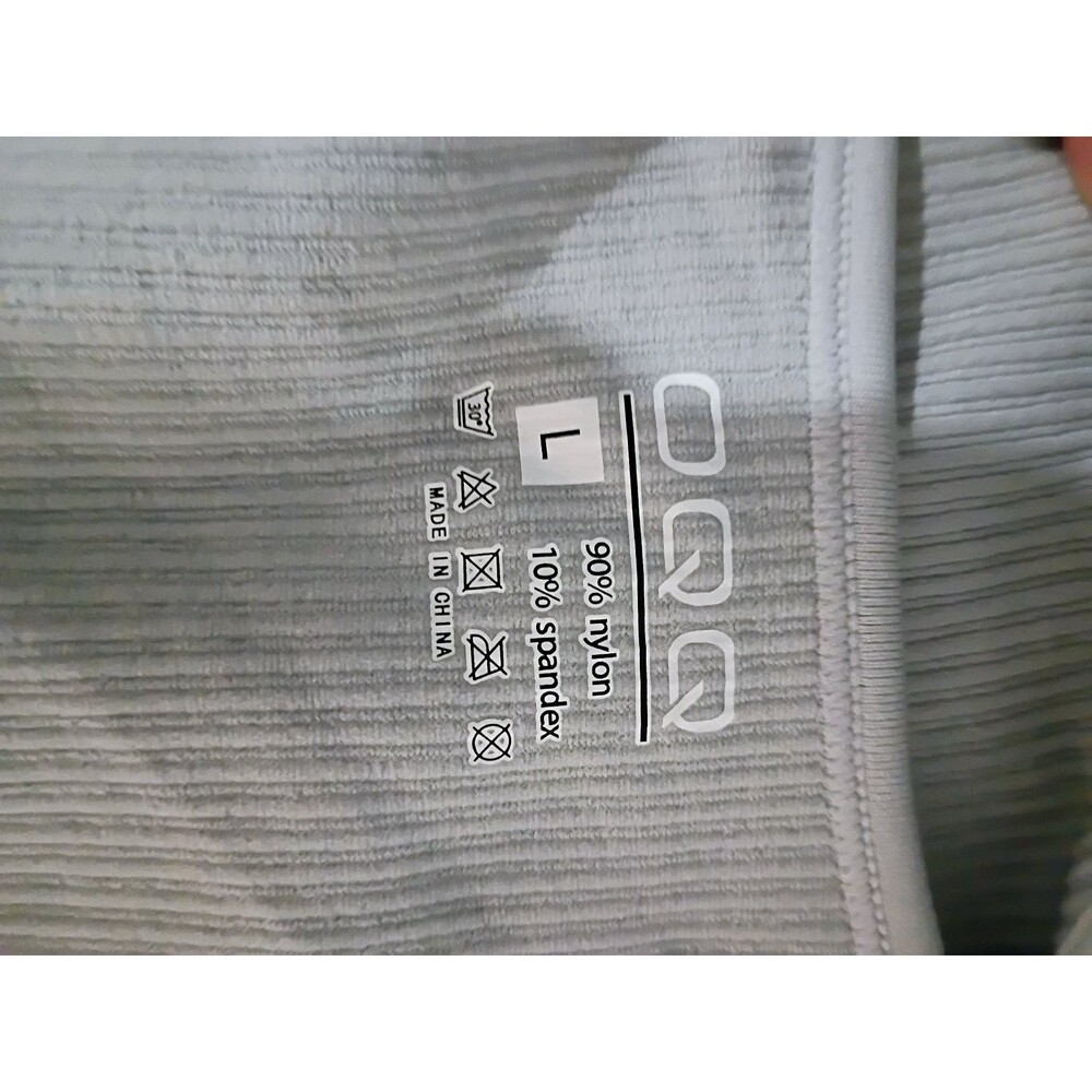 OQQ Women's Ribbed Square Neck Sleeveless Bodysuit Light Blue Size L - Picture 4 of 4